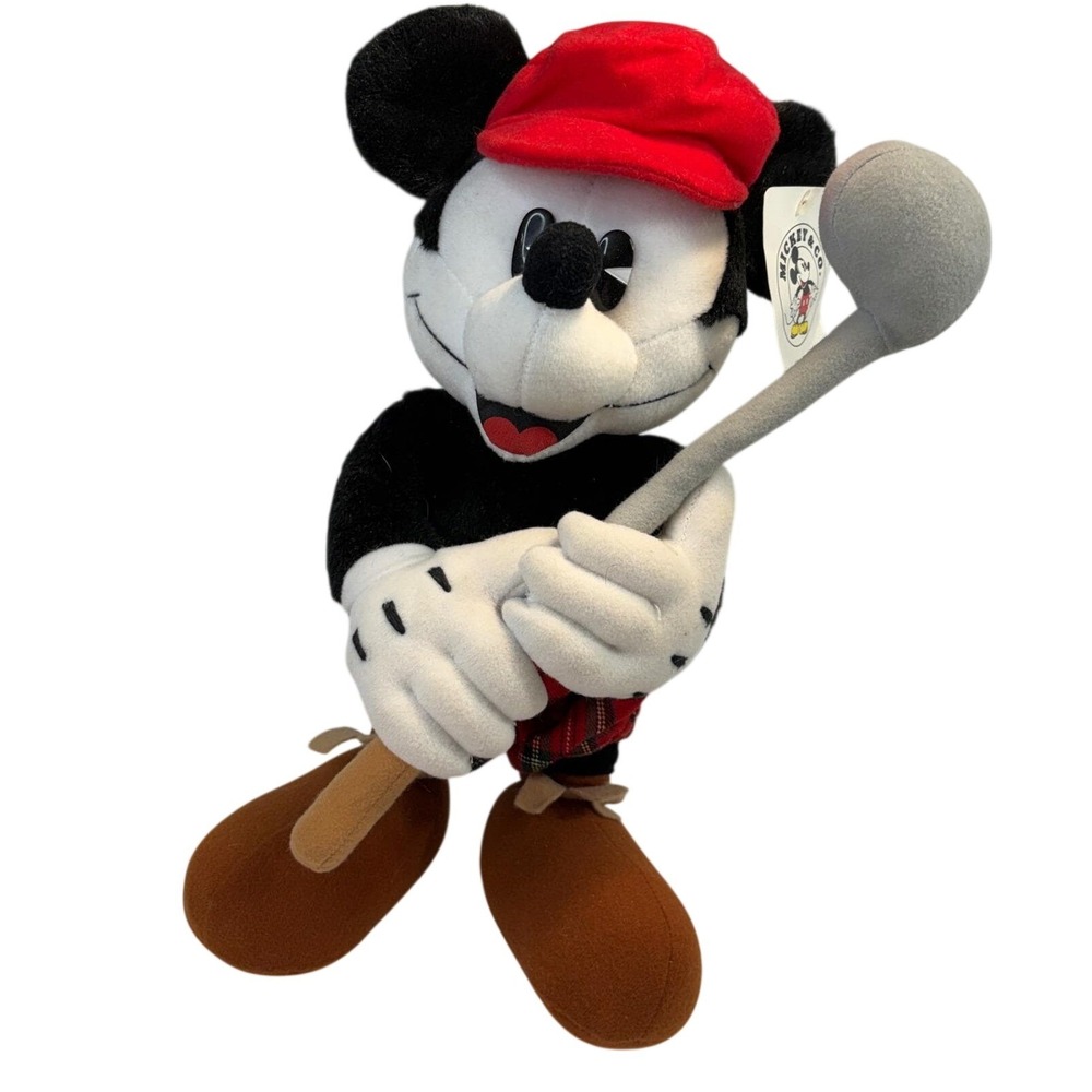 Disney Mickey & Co. Golfer Plush By GUND & Disney Store Vintage‎ Plaid 7220